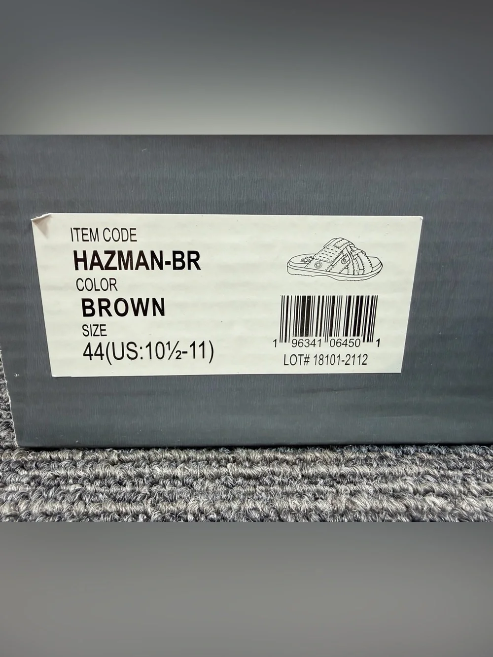 Spring Step Hazman Leather Casual Brown/Blue Multi-Texture Slide Sandals 10.5-11